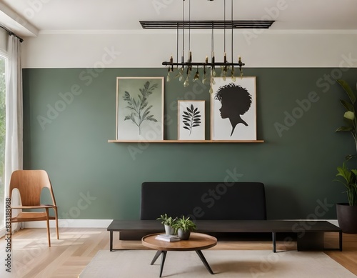 An empty loft livingroom penthouse NY,Madrid,London for Augmented reality mockup pattern frame photo