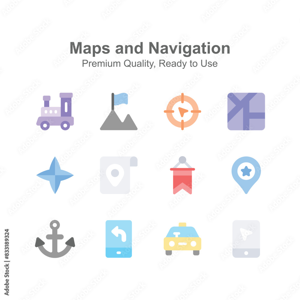 Take a look at beautifully designed maps and navigation icons set Take a look at beautifully designed maps and navigation icons set