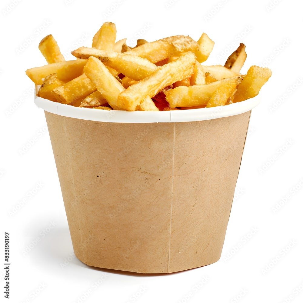 French fries on a white background