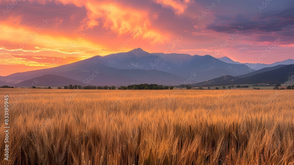 Fototapeta premium summer sunset a field pic