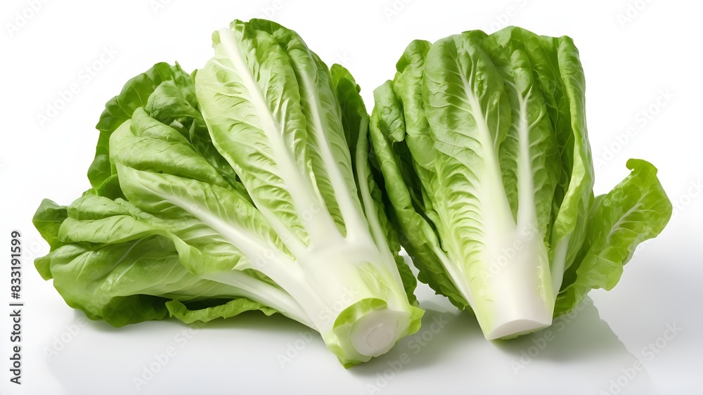 fresh green lettuce With White Background generative Ai fresh green lettuce With White Background generative Ai