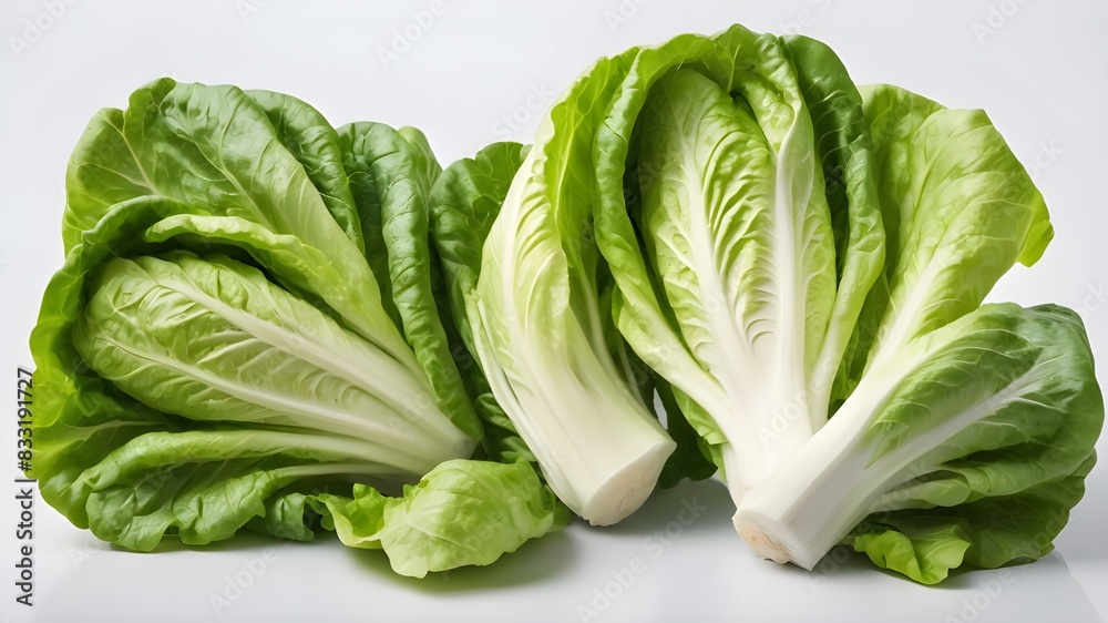 fresh green lettuce With White Background generative Ai fresh green lettuce With White Background generative Ai
