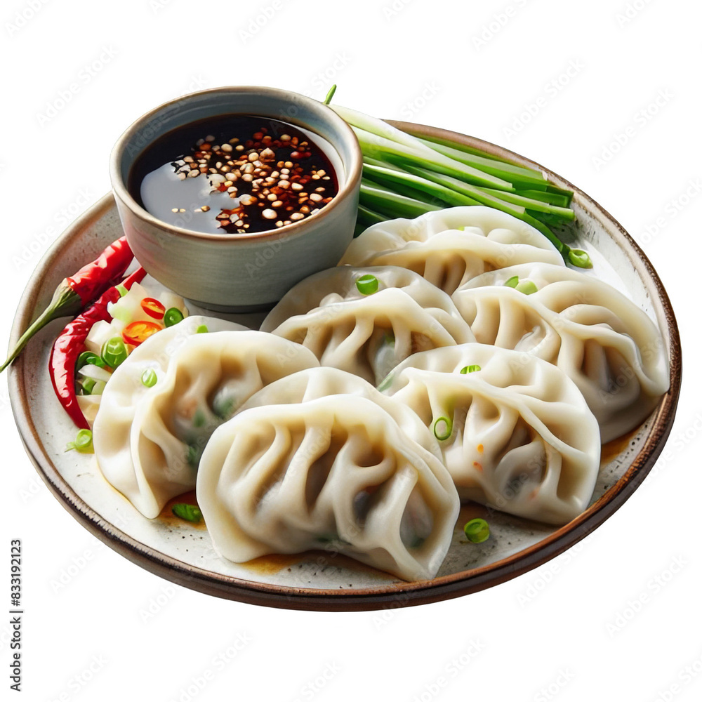 Jiaozi isolated on white background Jiaozi isolated on white background