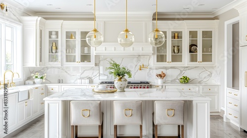 kitchen white and gold 