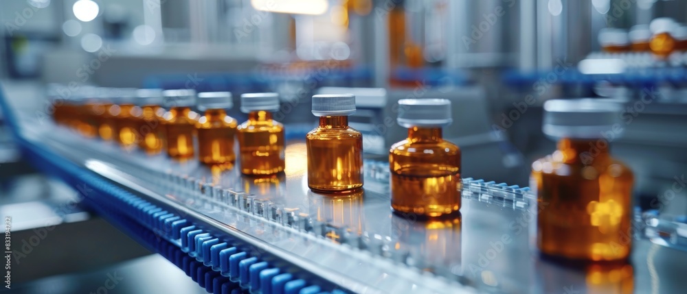 Capture the essence of healthcare evolution with a focused view on modern pharmaceutical production, advanced medical vials, and stateoftheart technology