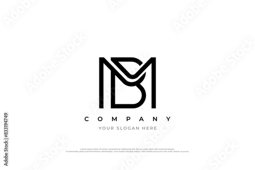 Initial Letter BM or MB Logo Design