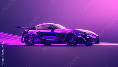 Futuristic Purple Sports Car with Sleek Design