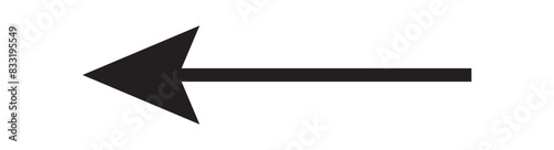 Straight long double vector arrow. Horizontal long straight arrow with two left and right pointers. Black width symbol isolated on white background