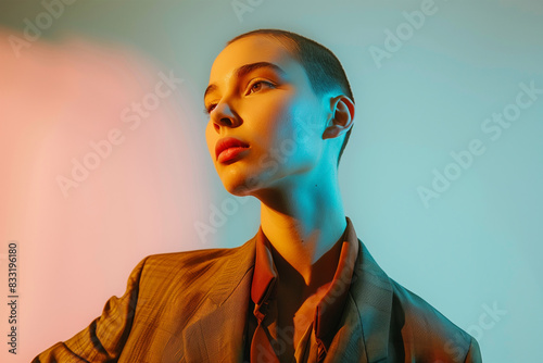 high fashion model posing isolated