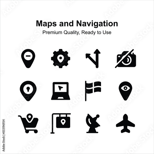 Check this premium quality maps and navigation icons set