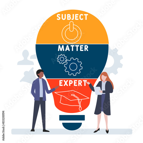 SME - Subject Matter Expert  acronym. business concept background. vector illustration concept with keywords and icons. lettering illustration with icons for web banner, flyer