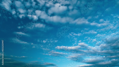 Sky at dusk and cirrocumulus clouds. Breathtaking landscape of phenomenal cirrocumulus clouds. © artifex.orlova