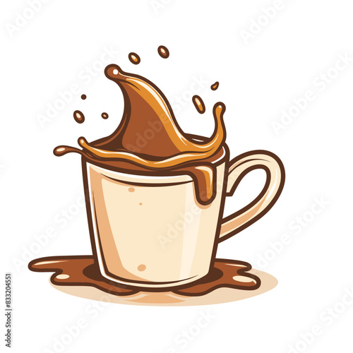 cup of coffee with a splash of coffee spilling out of the mug