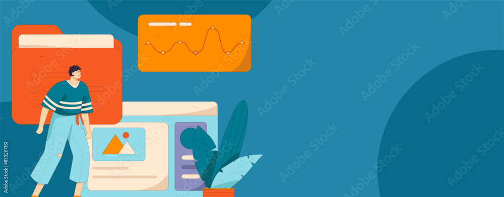 Flat vector illustration of business people operating work scene
Flat vector illustration of business people operating work scene