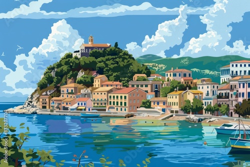 illustration of Corfu Island , Greece , World Travel