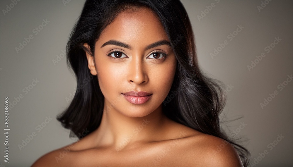 Asian woman with no makeup & clear skin; beauty campaign Asian woman with no makeup & clear skin; beauty campaign