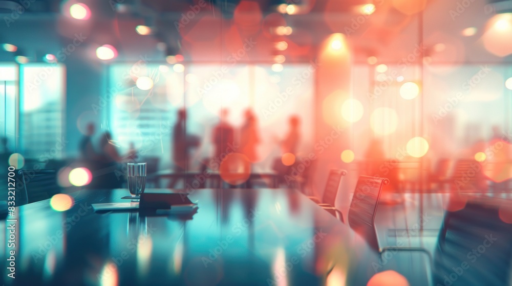 A cozy workspace: the beautiful blurred background of a modern office interior. Generated AI A cozy workspace: the beautiful blurred background of a modern office interior. Generated AI