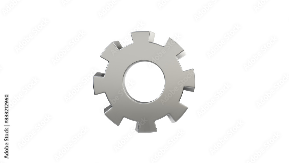 3D gear icon on transparent backgound. 3d rendered illustration with alpha channel 3D gear icon on transparent backgound. 3d rendered illustration with alpha channel