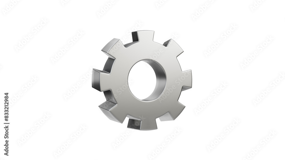 3D gear icon on transparent backgound. 3d rendered illustration with alpha channel