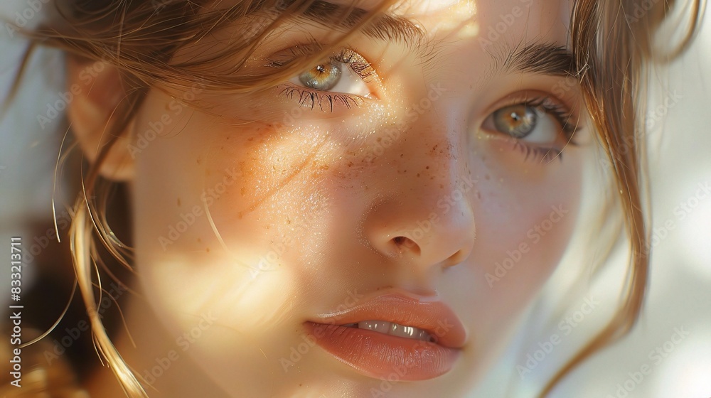 beautiful young woman with a clear beautiful young woman with a clear
