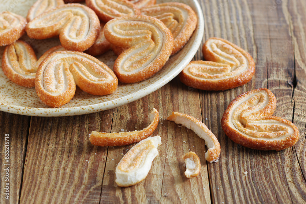 Fototapeta premium Palmiers puff pastry cookies