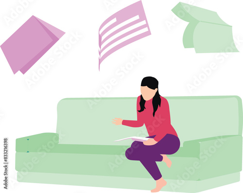 The girl is reading a book.