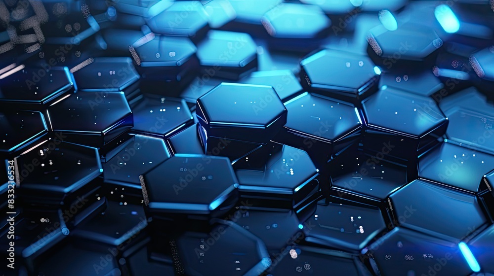 Abstract blue technology hexagonal background Abstract blue technology hexagonal background