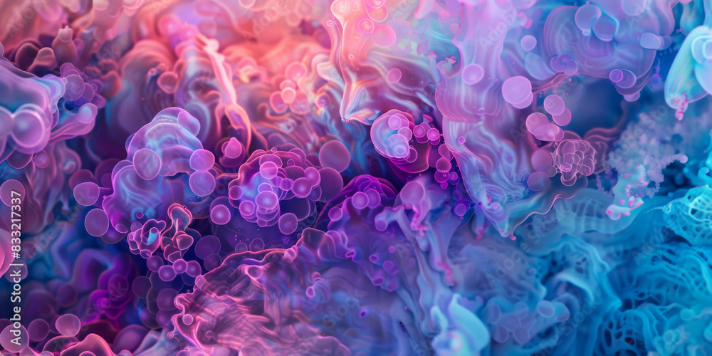 A colorful, abstract painting with a lot of different shapes and colors A colorful, abstract painting with a lot of different shapes and colors