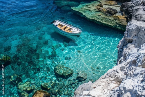 coast of Zakynthos island , Greece , clear blue water