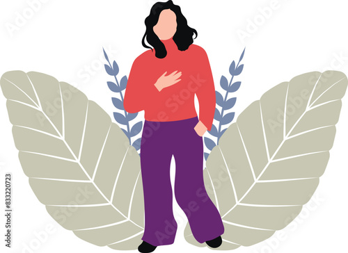 A girl is loving herself.