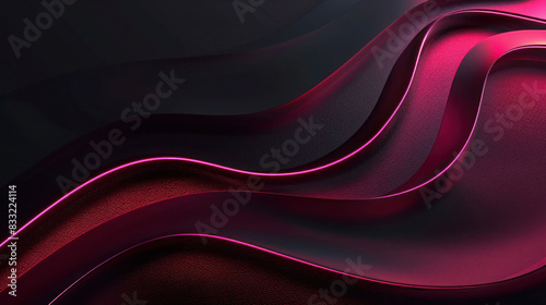 Abstract burgundy futuristic dark background with glowing lines as wallpaper illustration