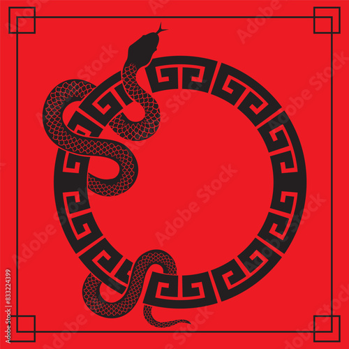 The year of snake for holiday concept vector image.