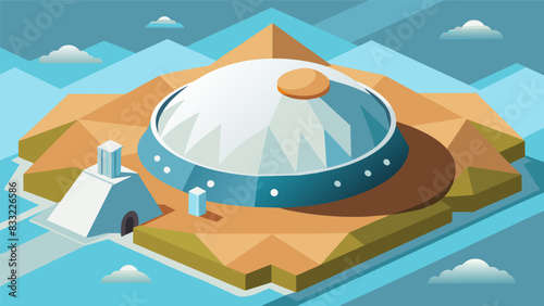 From above the salt dome resembles a massive natural fortress guarding against any potential threats to the crucially stored hydrocarbons.. Vector illustration photo