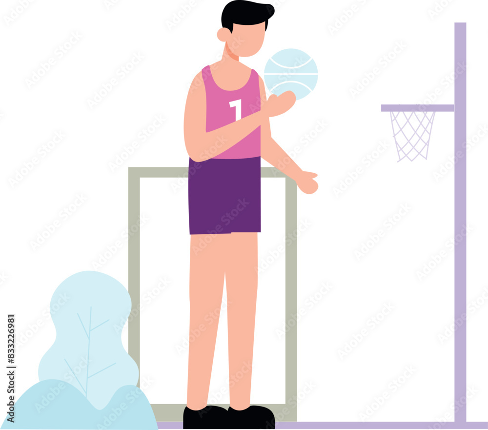 The boy is playing basketball.