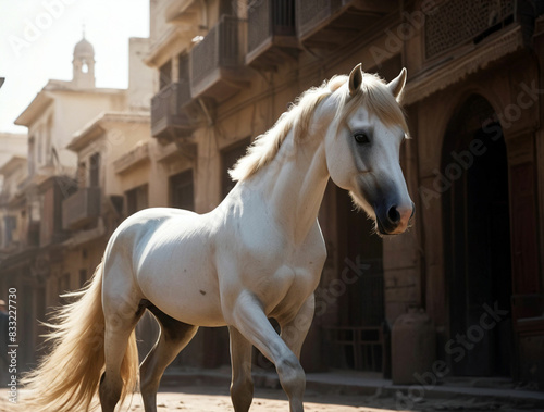 white horse portrait