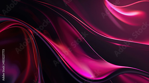 Abstract burgundy glowing dark background with purple wavy line as wallpaper illustration