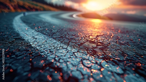 Scenic Motorcycle Circuit Road with Blurred Background photo