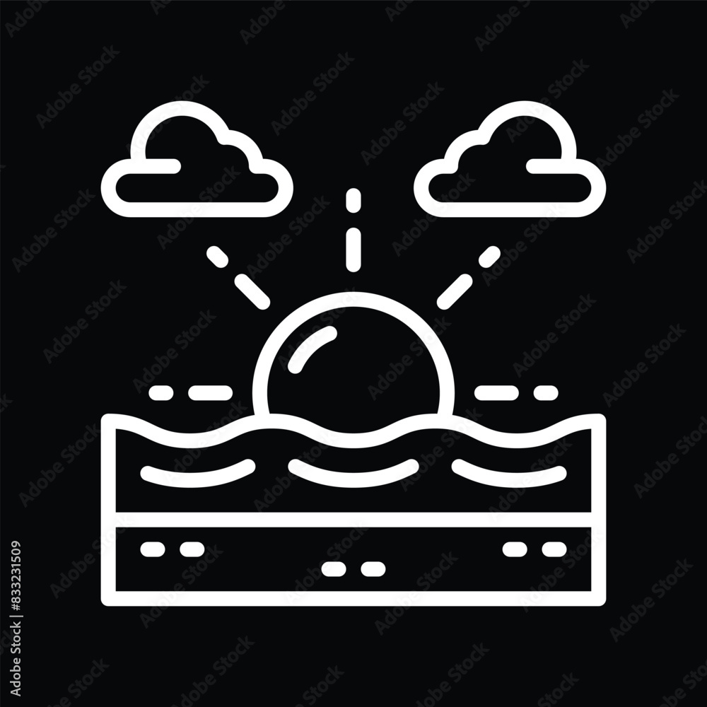 vSunset Over Water Line Drawing vSunset Over Water Line Drawing