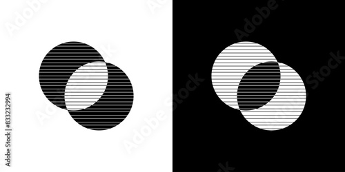 Integration, interaction logo. Round business concept. Interact logo business icon. Abstract strip line circle