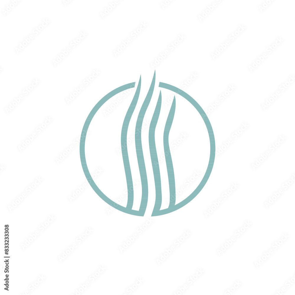 Seaweed circle logo icon alga eco sea vector symbol Seaweed circle logo icon alga eco sea vector symbol