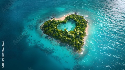 top view beautiful love island