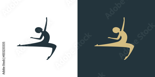 People yoga body logo vector icon illustration