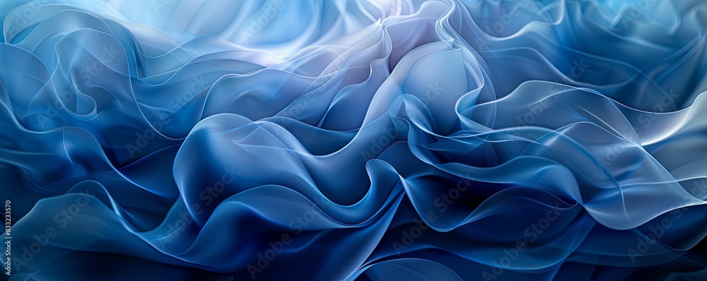Obraz premium Blue 3D stacked layers with translucent effects, creating a multi-layered abstract background