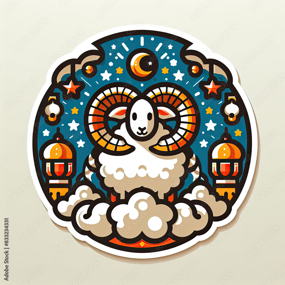 happy eid al adha with simple art illustration happy eid al adha with simple art illustration