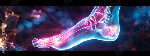 Neon Glowing Foot Anatomy photo