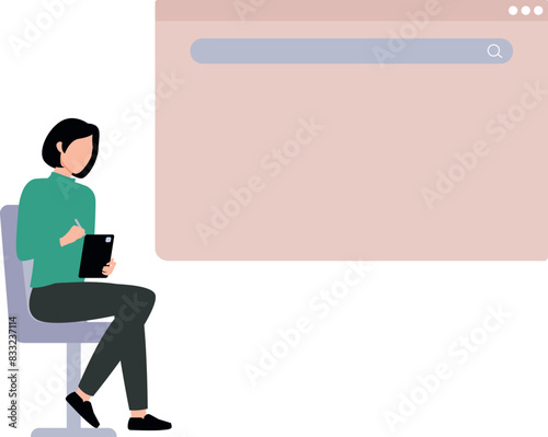 A girl is working on web page. © Flaticons