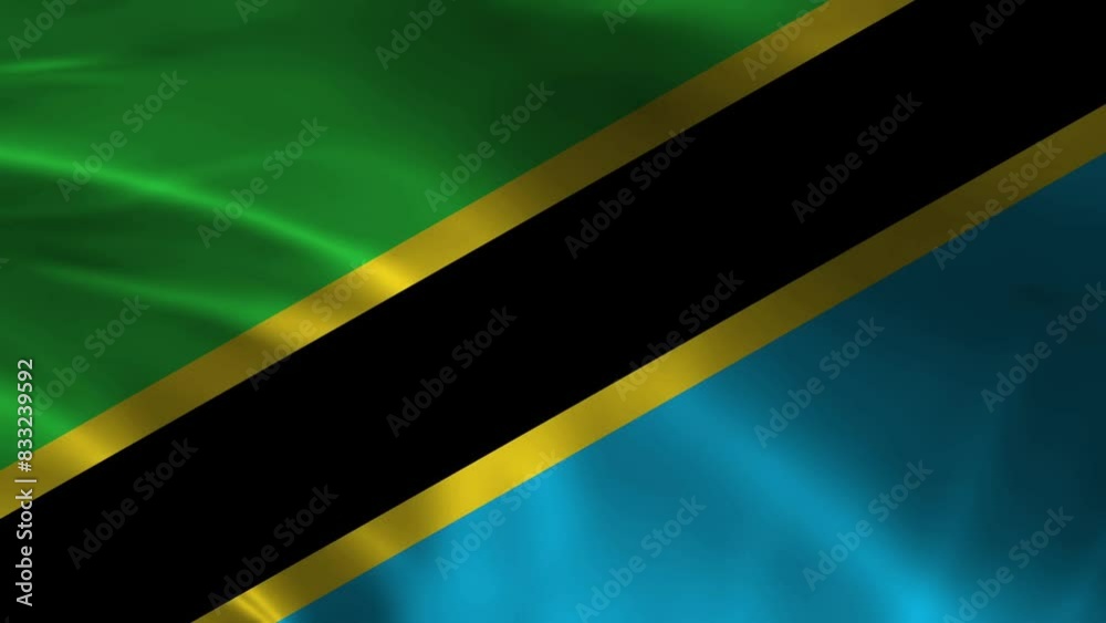 Tanzania flag waving in the wind Tanzania flag waving in the wind