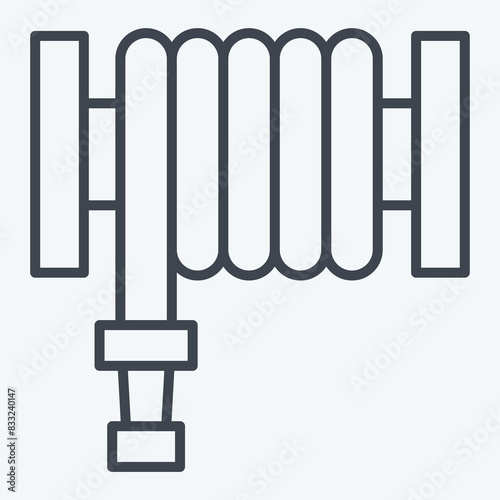 Icon Fire Hose. related to Emergency symbol. line style. simple design illustration