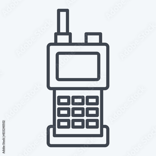 Icon Walkie Talkie. related to Emergency symbol. line style. simple design illustration