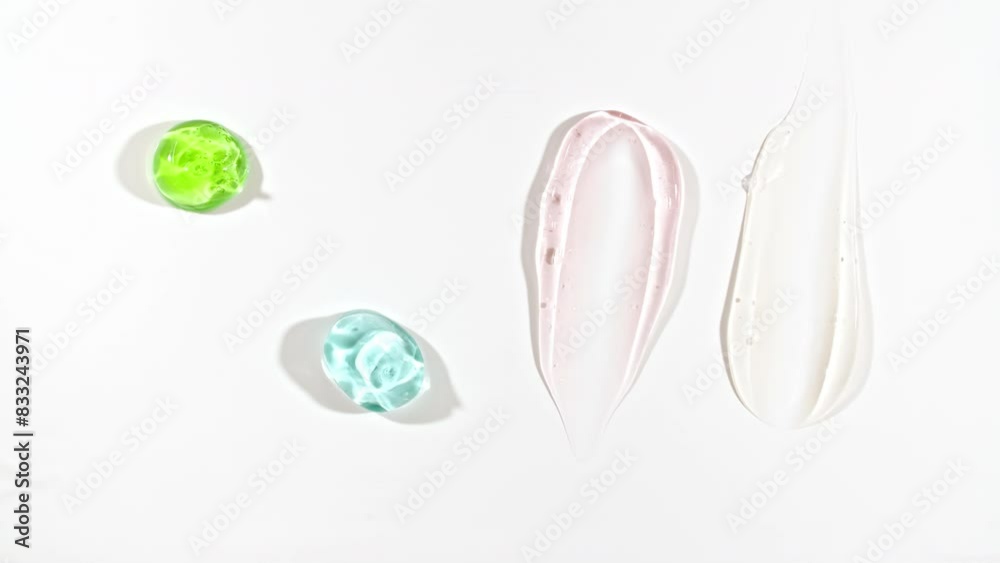 Cosmetic Smears of Creamy Texture, Concealer, Liquid Foundation, Gel Fluid, Makeup Brush, Spatula. Beauty Skincare Product Sample. Advertising. Organic Cosmetics, Medicine. Macro shoot. 4k Cosmetic Smears of Creamy Texture, Concealer, Liquid Foundation, Gel Fluid, Makeup Brush, Spatula. Beauty Skincare Product Sample. Advertising. Organic Cosmetics, Medicine. Macro shoot. 4k